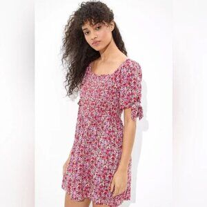 American Eagle Red Floral Mini Dress, Size S